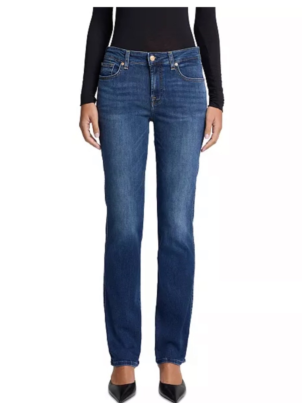 Women's 7 Jeans (For All Mankind) Straight Leg Jeans in Deep Indigo Wash